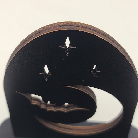 Display Stand Moon and Bat Shelf Book Stand Crystal Display Shelf 8×3 inches - Picture 13 of 15